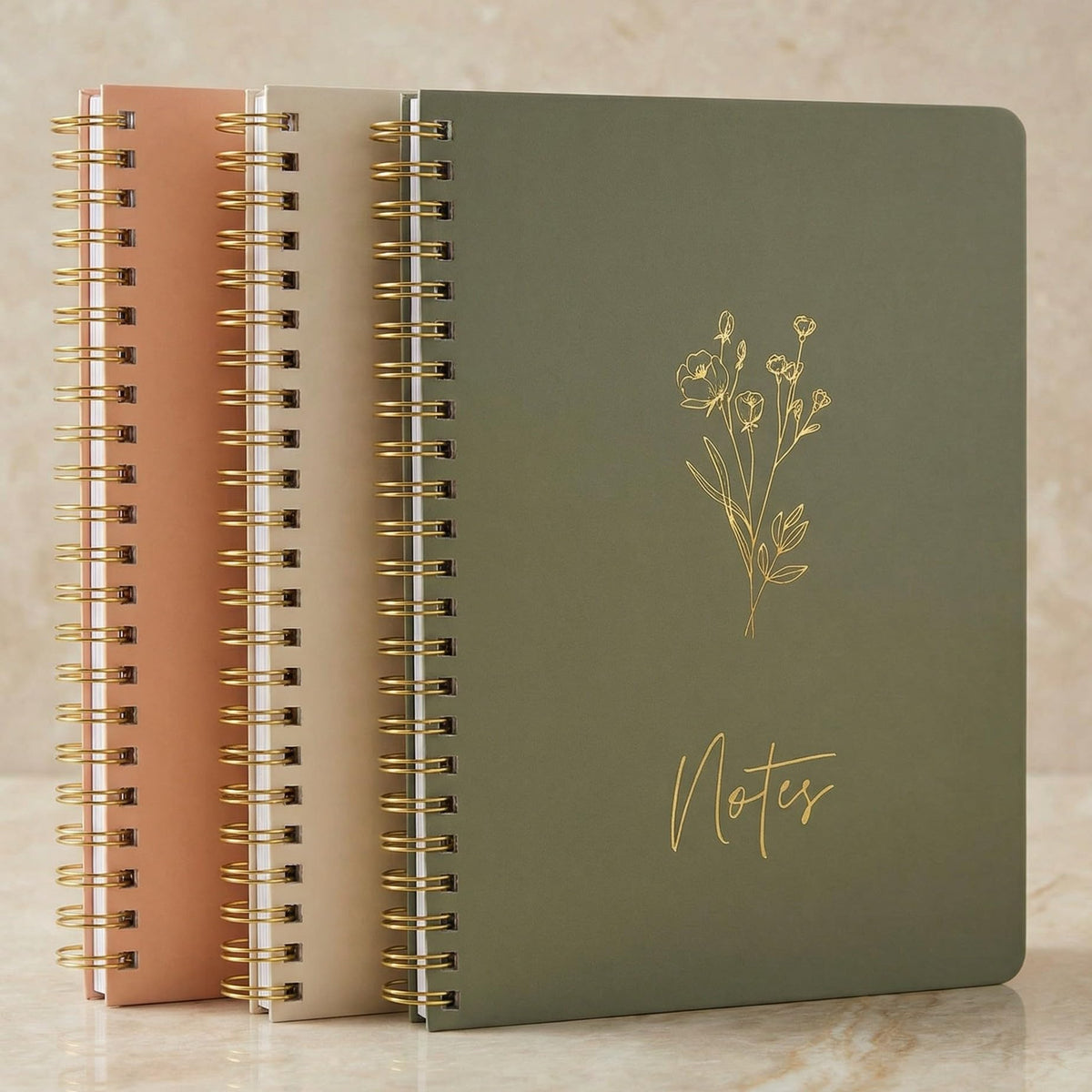 ZICOTO Aesthetic Spiral Notebooks, College Ruled, 8" x 6" (3 Pack)