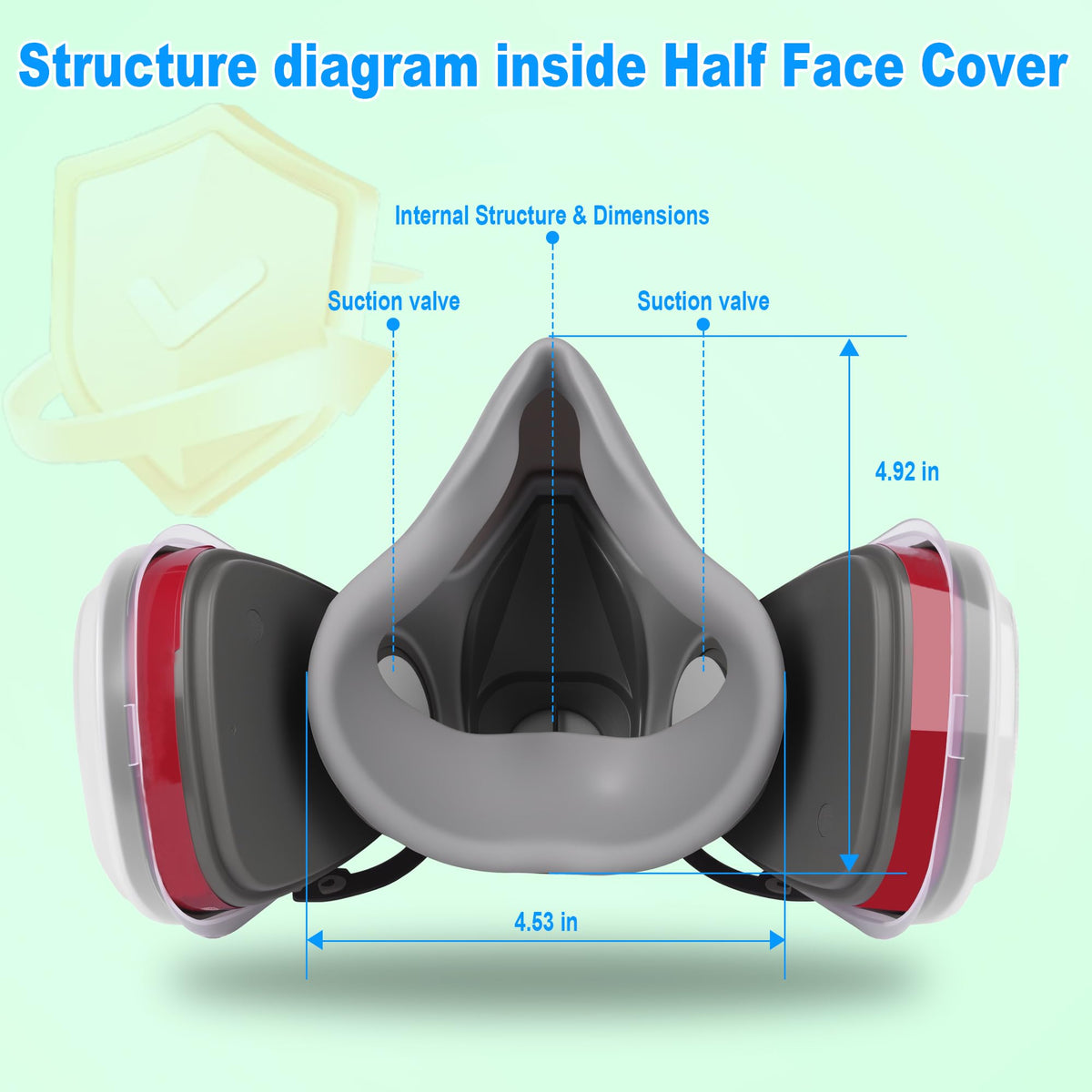 Reusable Half Face Respirator Mask with Organic Vapor Filters