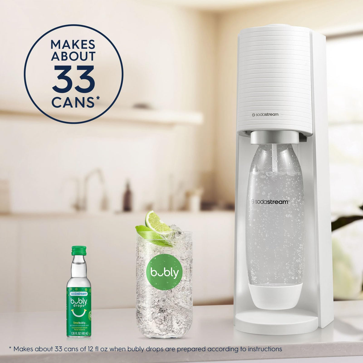 SodaStream Terra Sparkling Water Maker Bundle, White, with CO2