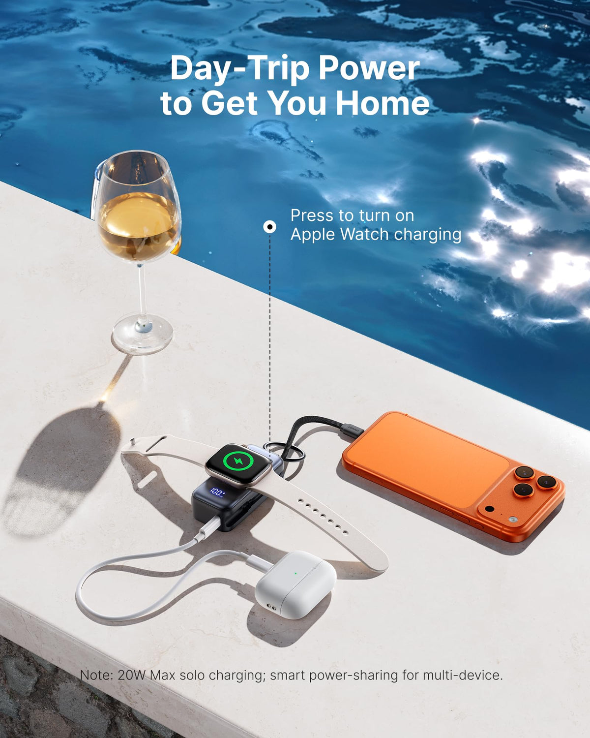 INIU Mini Power Bank for Apple Watch, 5000mAh 20W