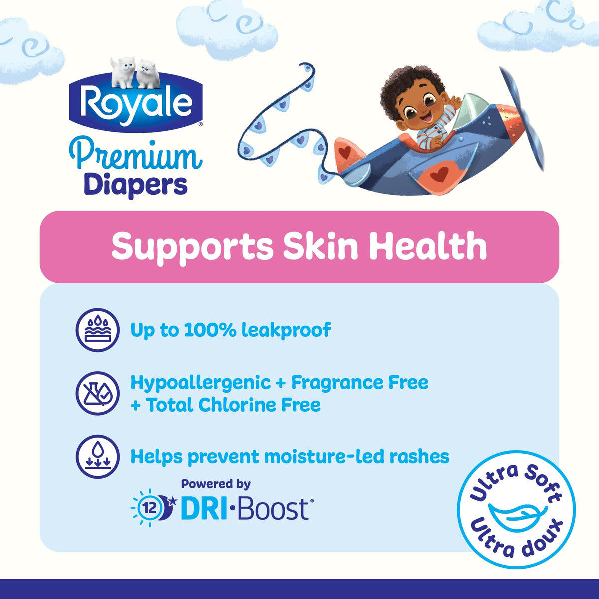 Royale Premium Diapers, Size NB (Up to 10 lb), 84 Count