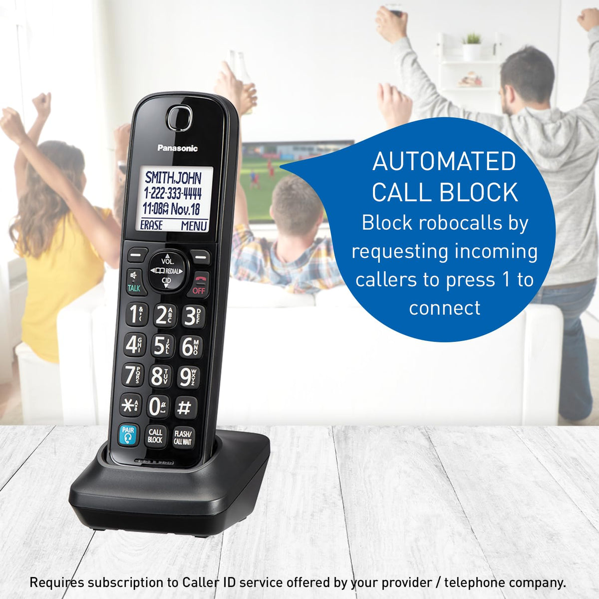 Panasonic KXTGF892B Expandable Corded Phone System, 2 Handsets, Black