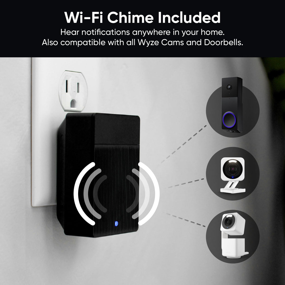 Wyze Duo Cam Doorbell, Battery Powered, 2K, Black