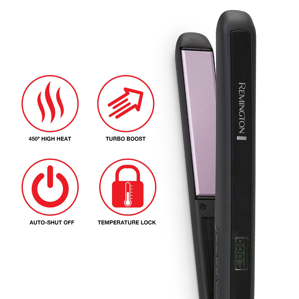 Remington 1 in Anti-Static Flat Iron, Purple, S5500