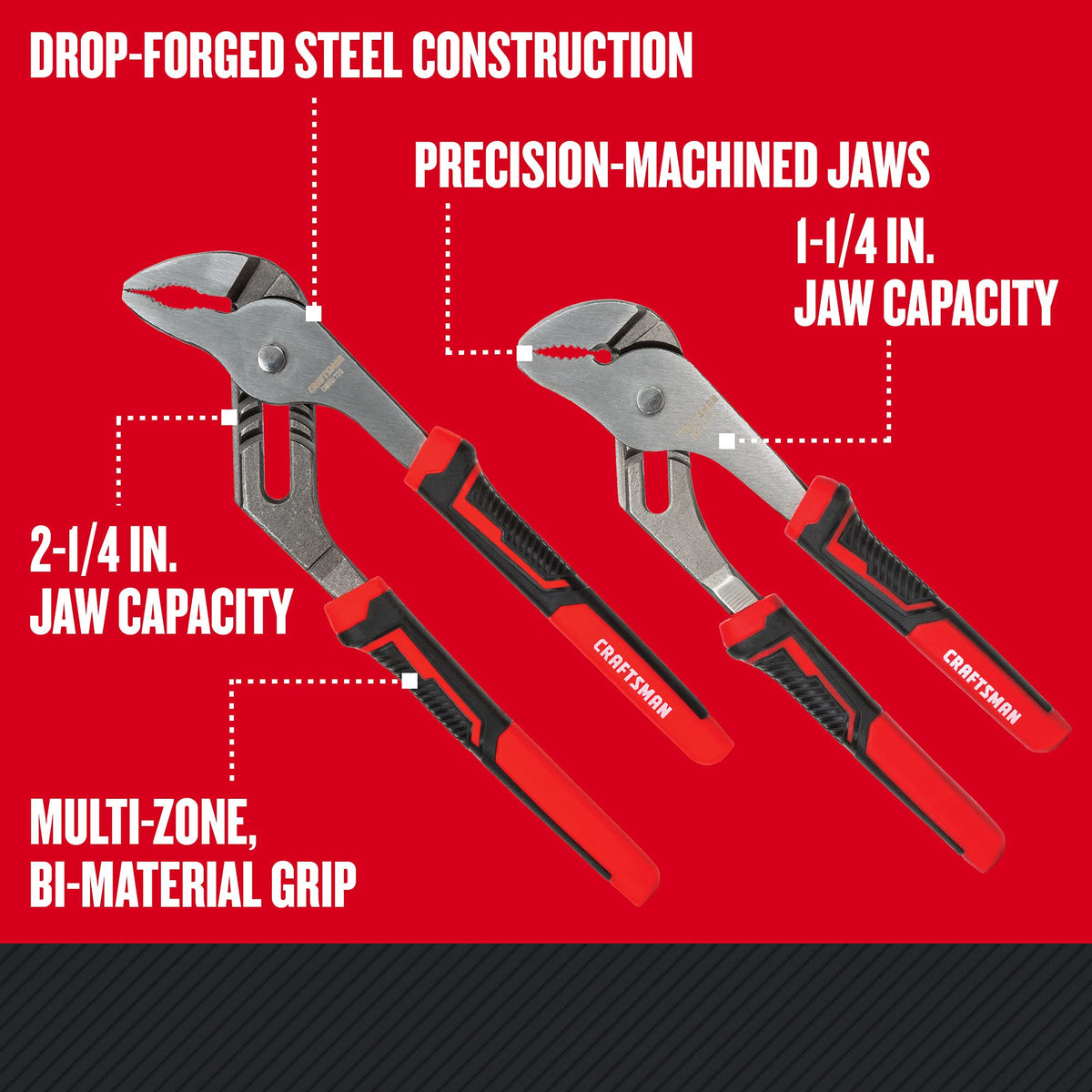 CRAFTSMAN Groove Joint Pliers 2PC Set, 8", 10", CMHT82547