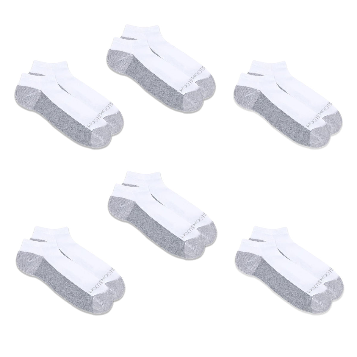 Fruit of the Loom Men's Dual Defense Socks, White/Grey, 12 Pair