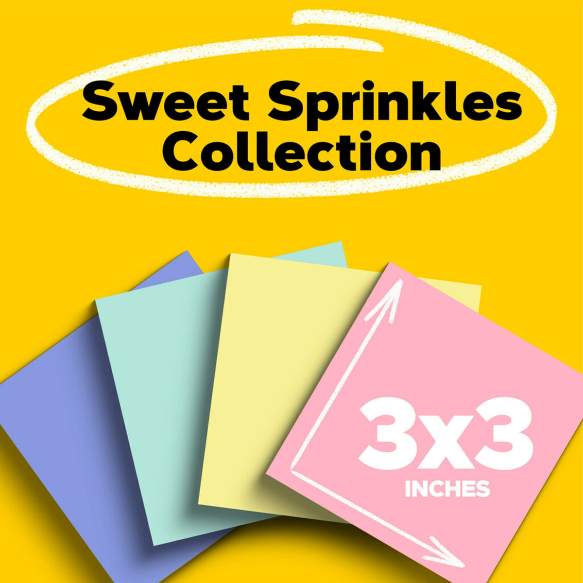 Post-it Greener Notes, 24 Pads, 3 x 3 in, Sweet Sprinkles