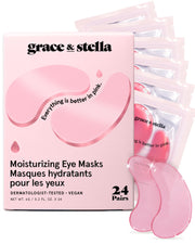 grace & stella Gel Under Eye Masks, Pink, 24 Pairs