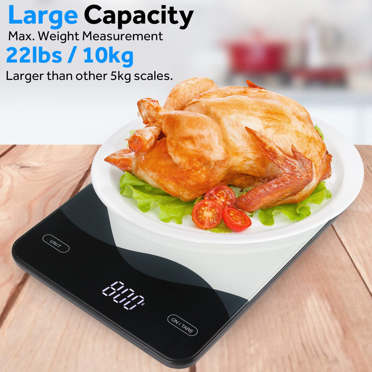 Aimilar Digital Kitchen Scale, 22 lb/10 kg, USB-C Rechargeable