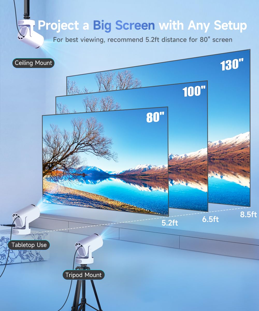 Magcubic HY300PRO+ Mini Smart Projector, Manual Focus, Solid White