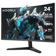 KOORUI 24 Inch Curved Gaming Monitor, 180Hz, 1080P, 1500R, HDR