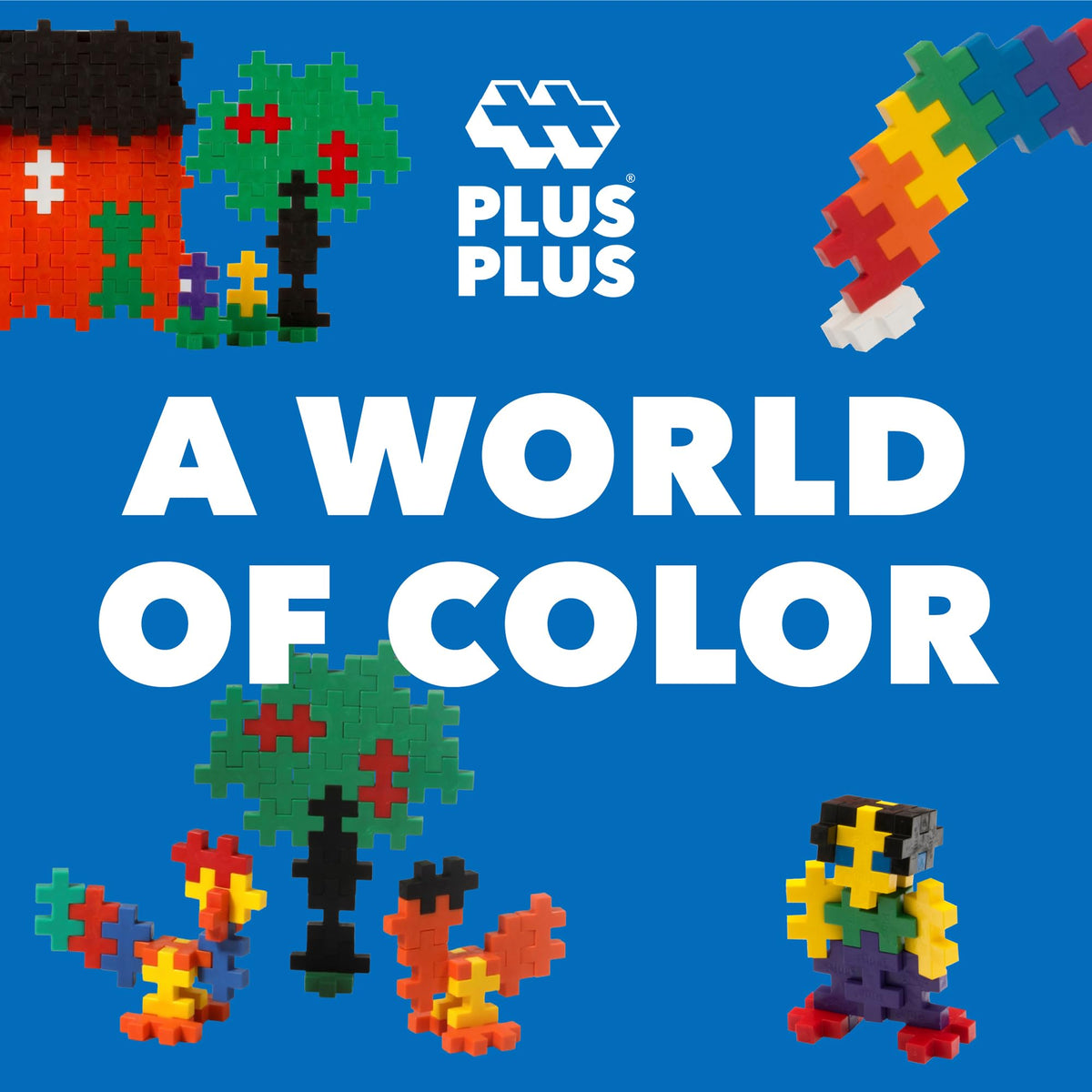 PLUS PLUS Big Basic Colors Mix Building Blocks, 30 x 50 mm, 100 Pcs