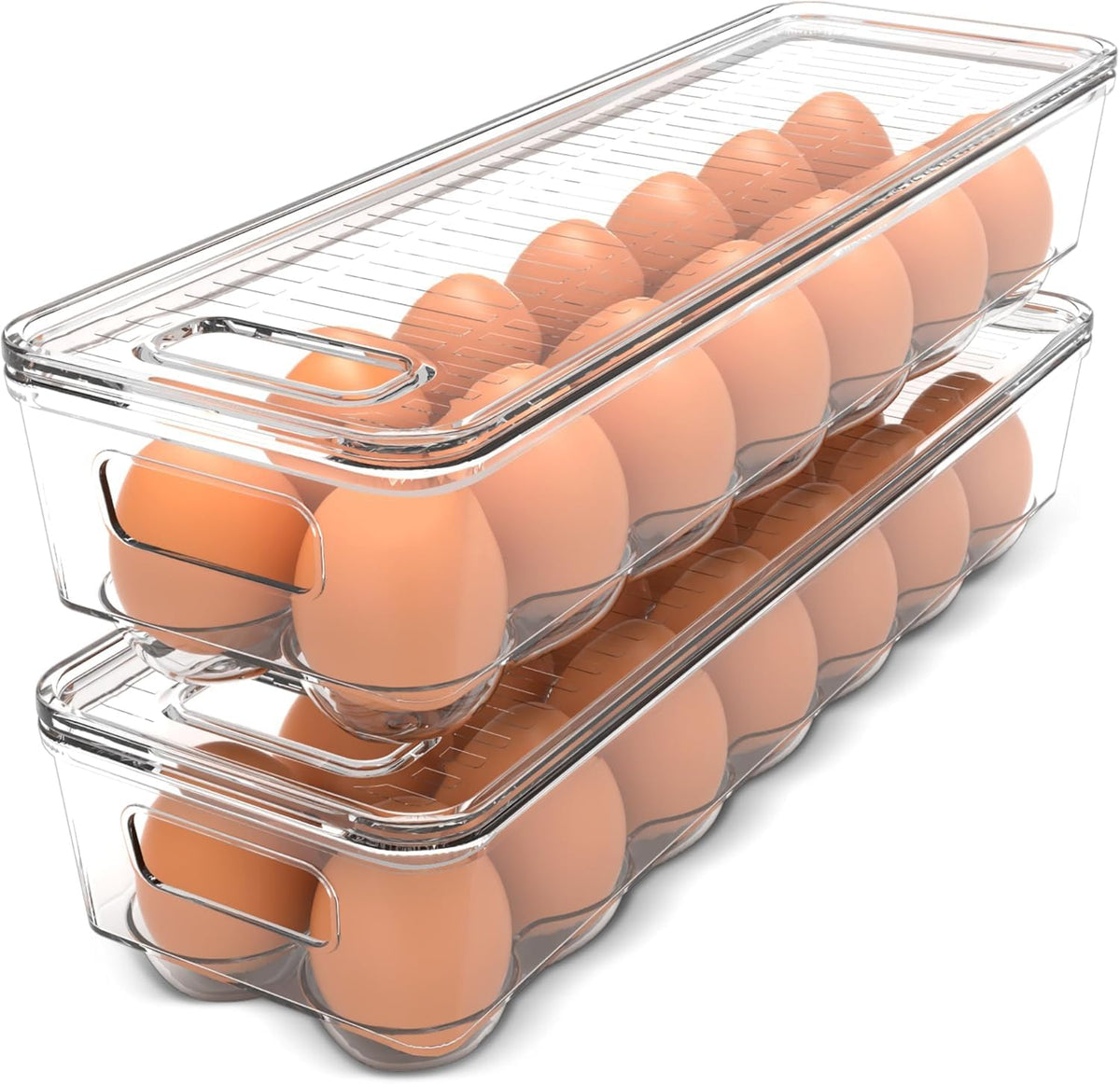 Kichly Egg Basket for Fridge with Lid, 14 Eggs, 2 Pack