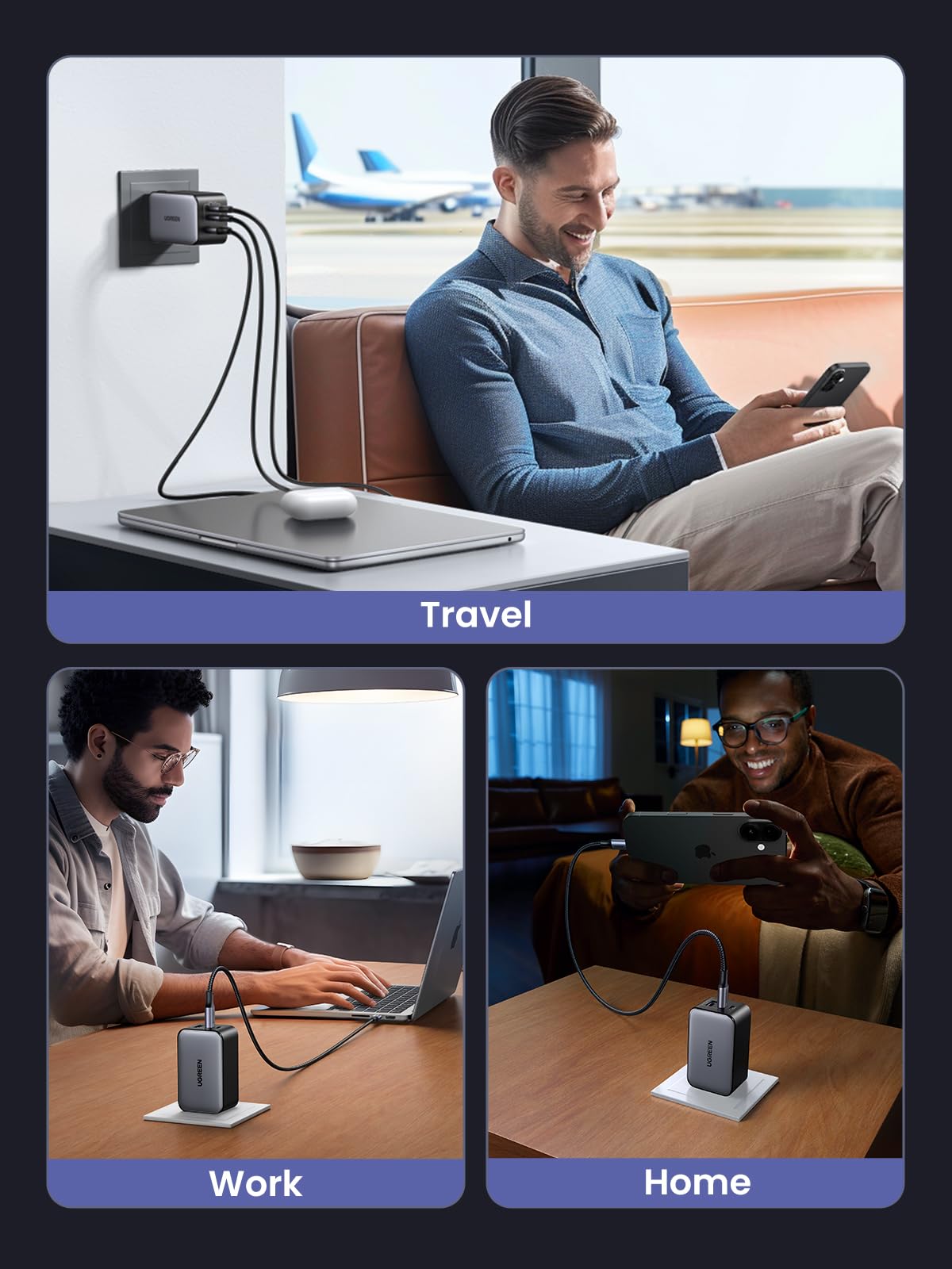 UGREEN Nexode 65W USB-C Charger, 3-Port