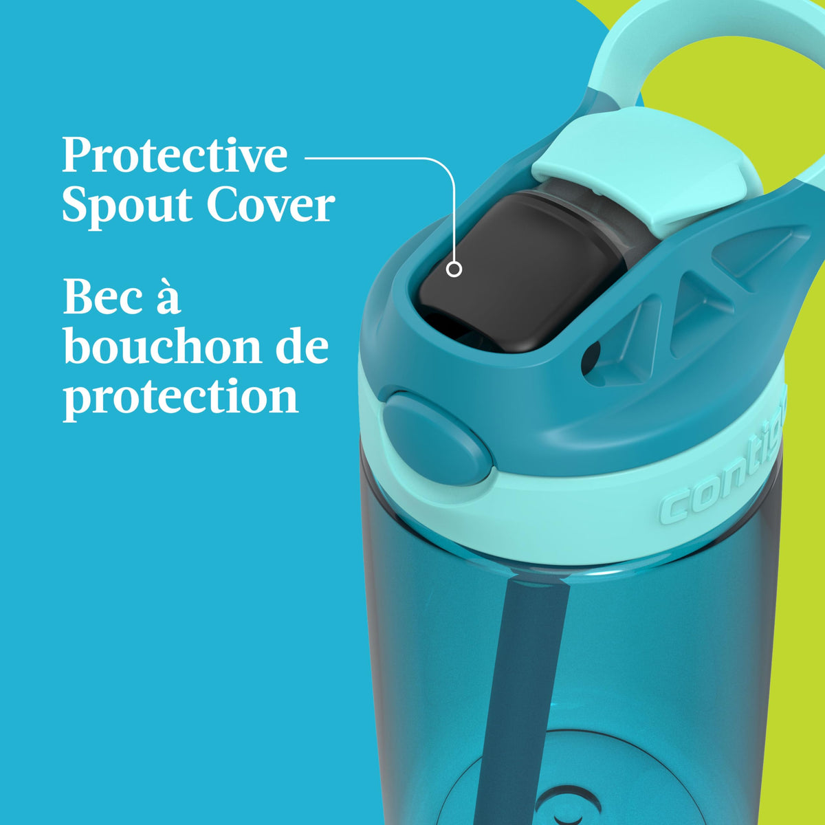 Contigo Kids Aubrey Straw Water Bottle, 14 oz, Juniper Jade Vine
