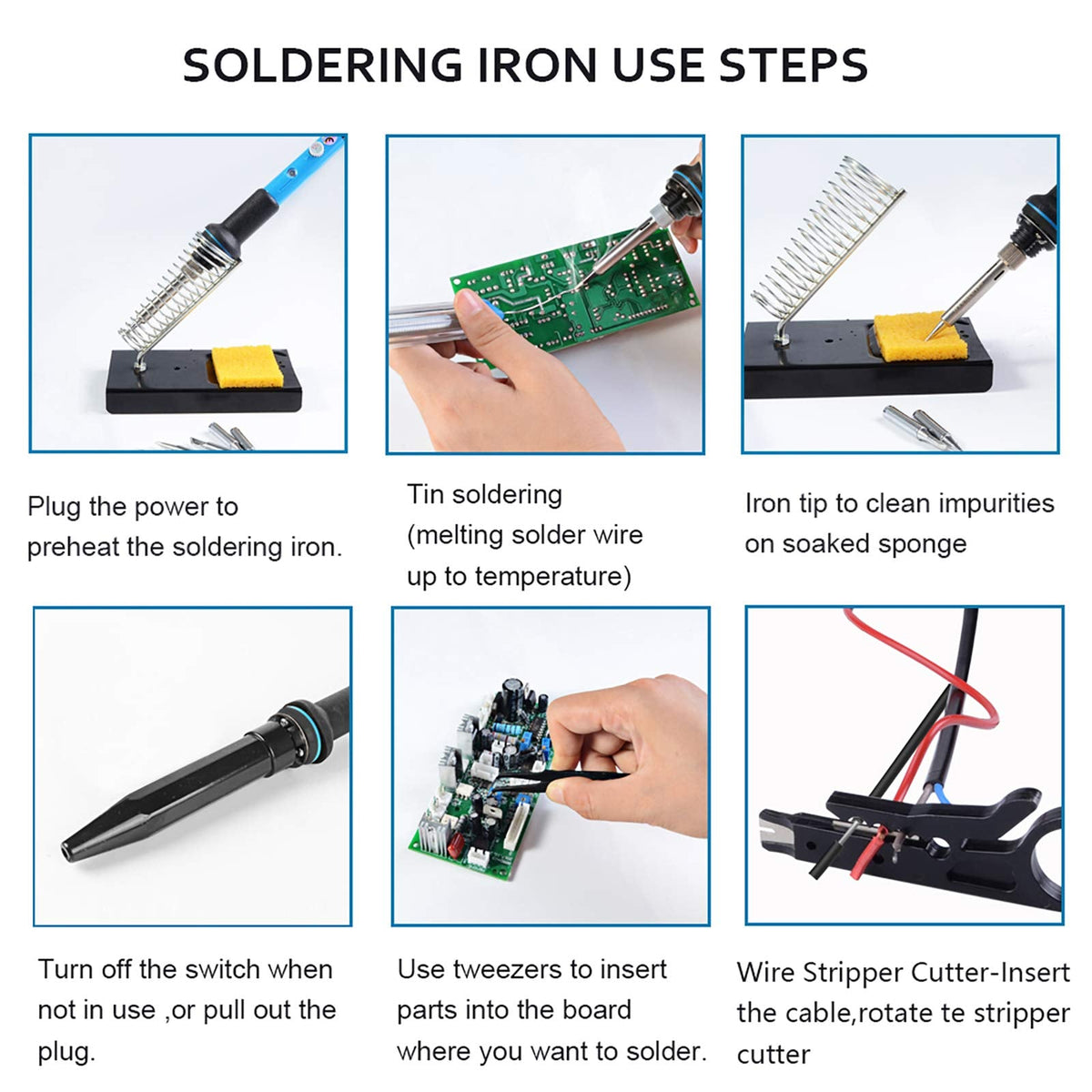 HANDSKIT 60W Adjustable Temperature Soldering Iron Kit