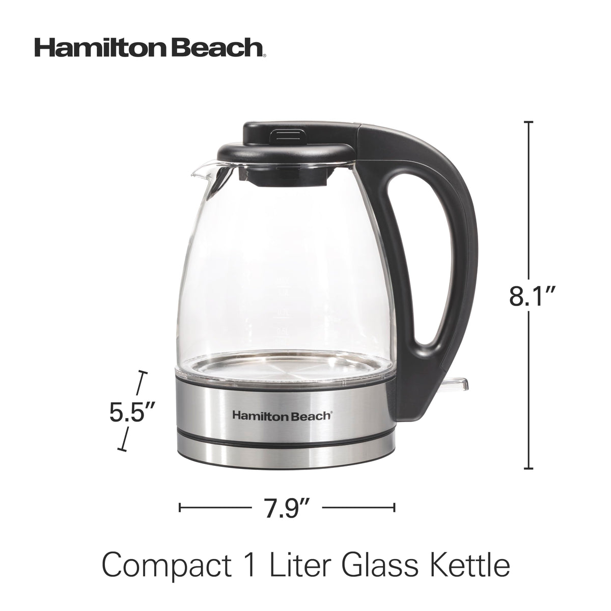 Hamilton Beach Glass Electric Kettle, 1 L (40930JC)
