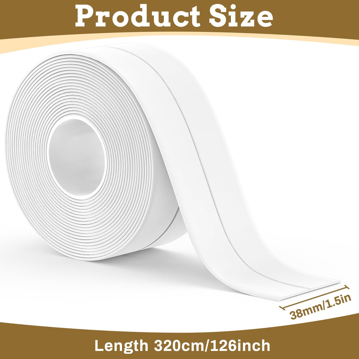 Self Adhesive Waterproof Caulk Tape with Sealing Tool (2 Rolls)