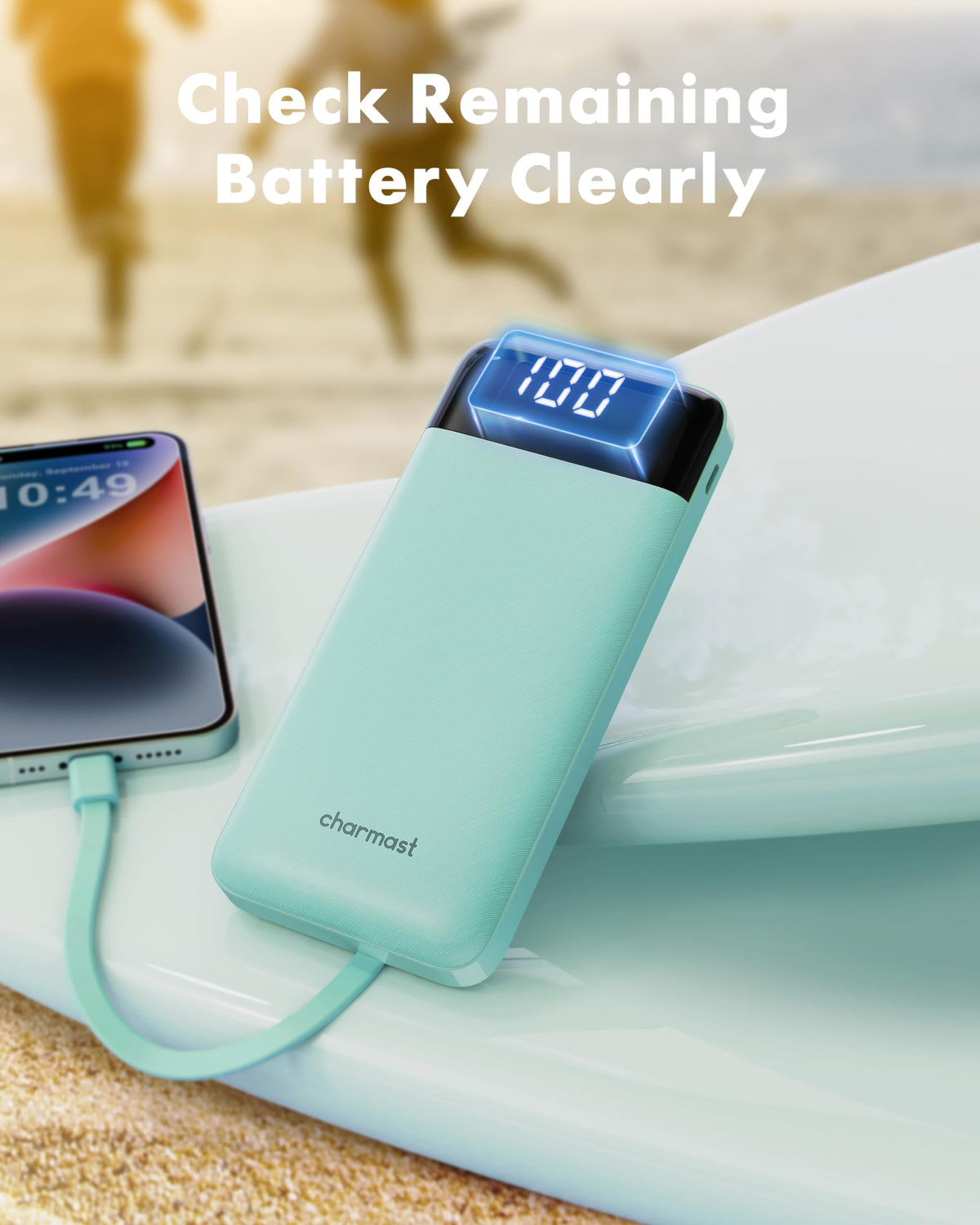 Charmast Portable Charger with Built-in Cables, 10000mAh