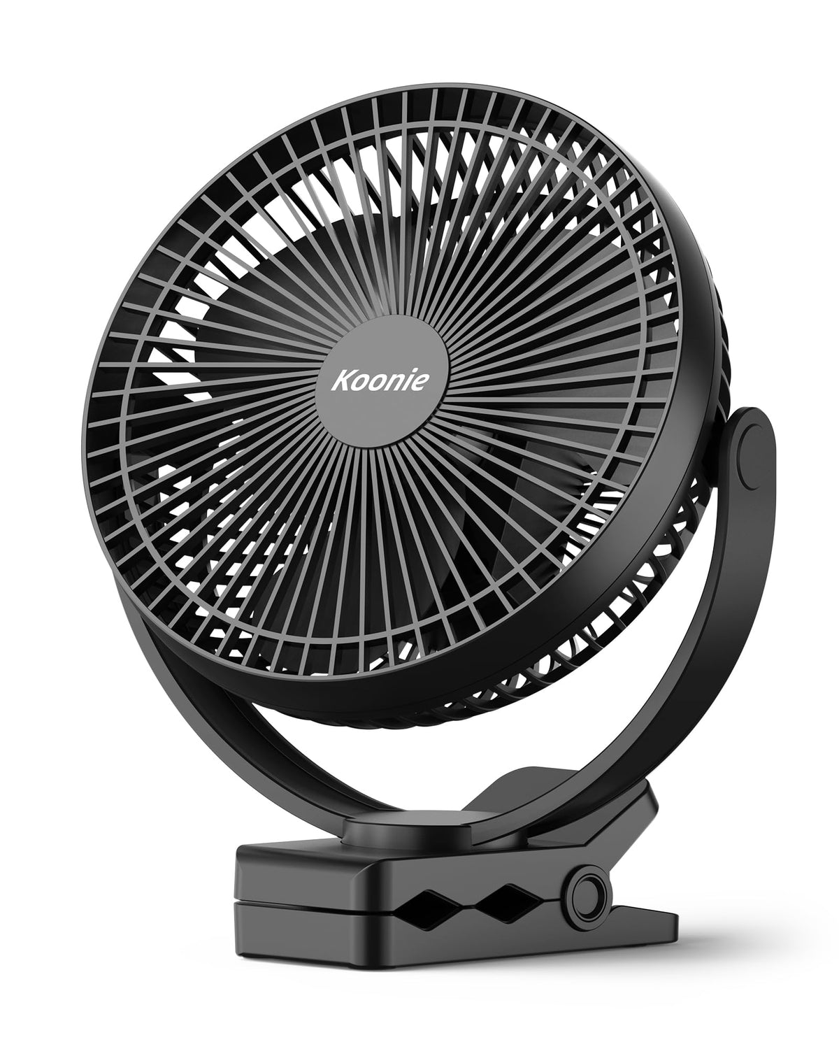 Koonie 10000mAh Clip on Fan Rechargeable, Black