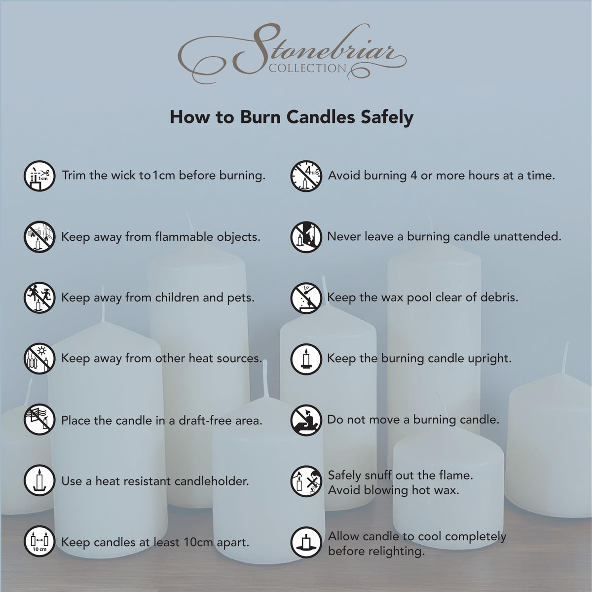 Stonebriar Unscented White Tall Pillar Candles, 3" x 6", 6 Count