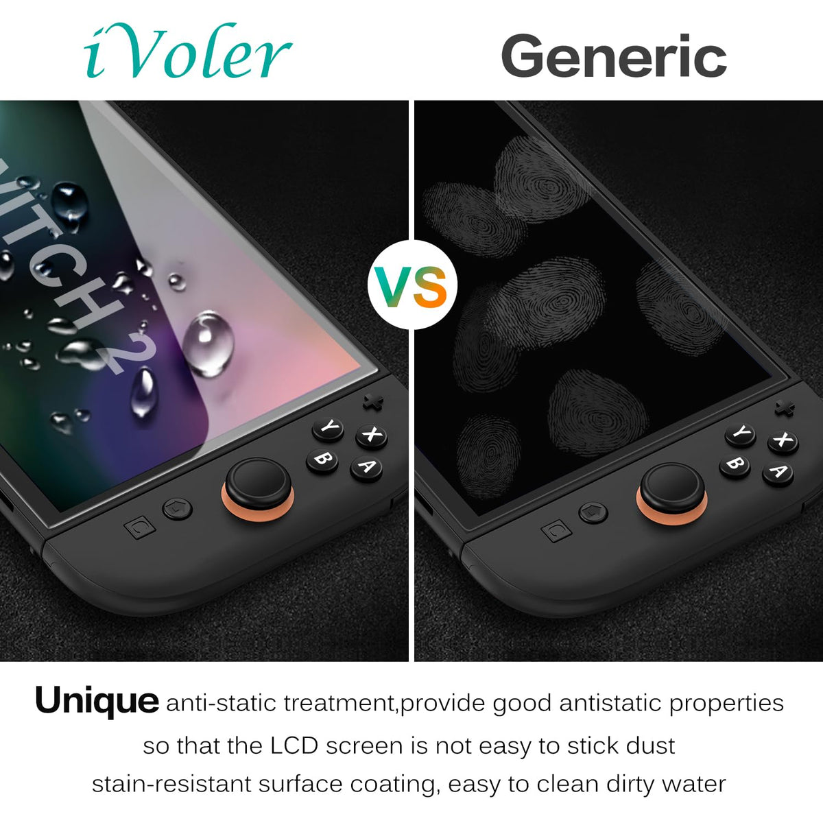 ivoler Tempered Glass Screen Protector for Nintendo Switch 2, 4 Pack
