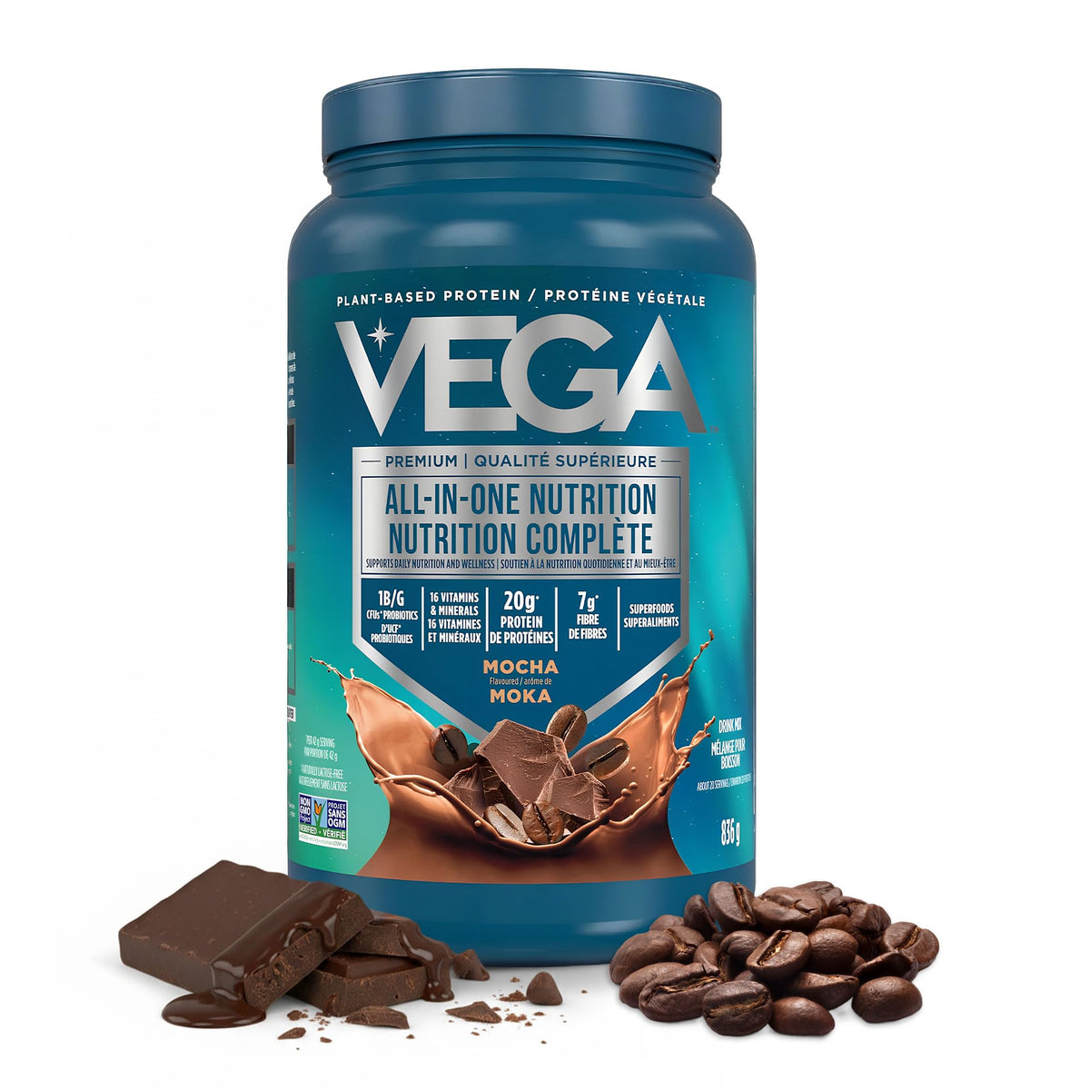 Vega Premium All-in-One Protein Powder, Mocha, 836 g