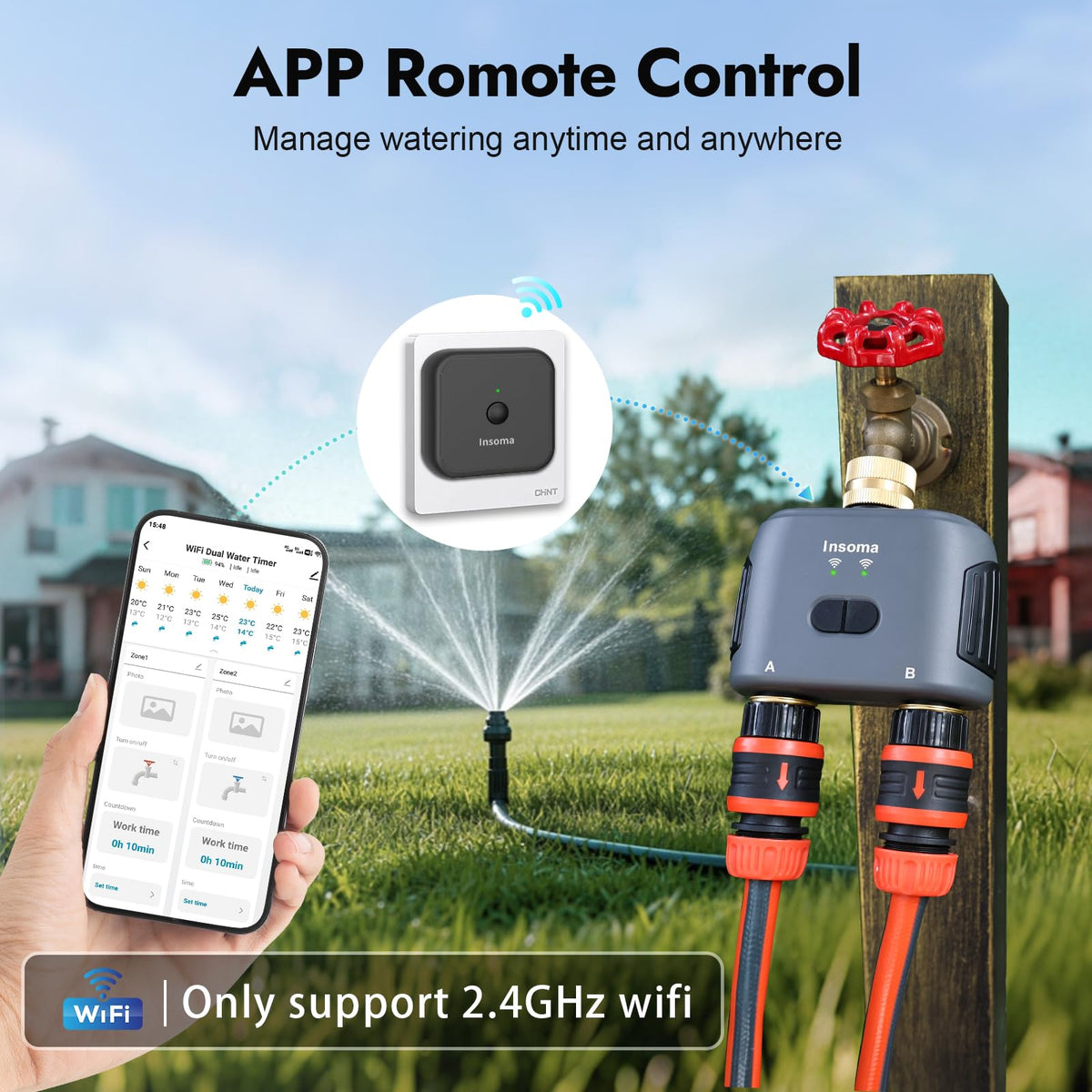 Smart WiFi Garden Hose Water Timer with Hub