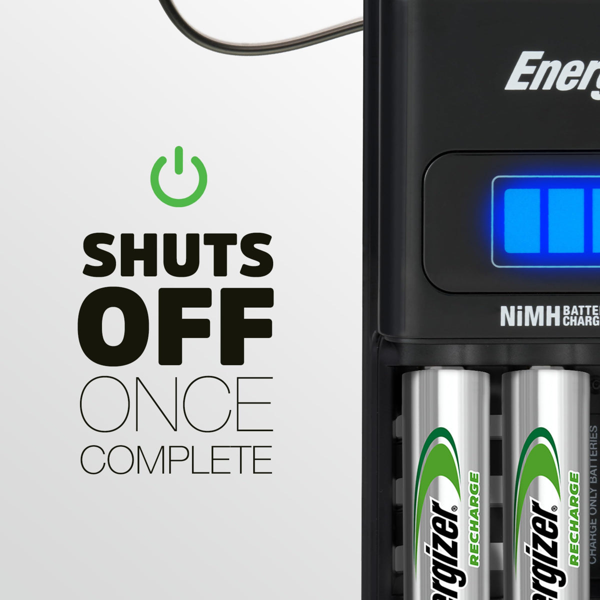 Energizer Rechargeable Battery Charger for AA, AAA, C, D and 9V