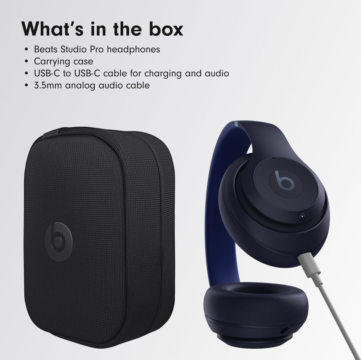 Beats Studio Pro Wireless Noise Cancelling Headphones, Navy