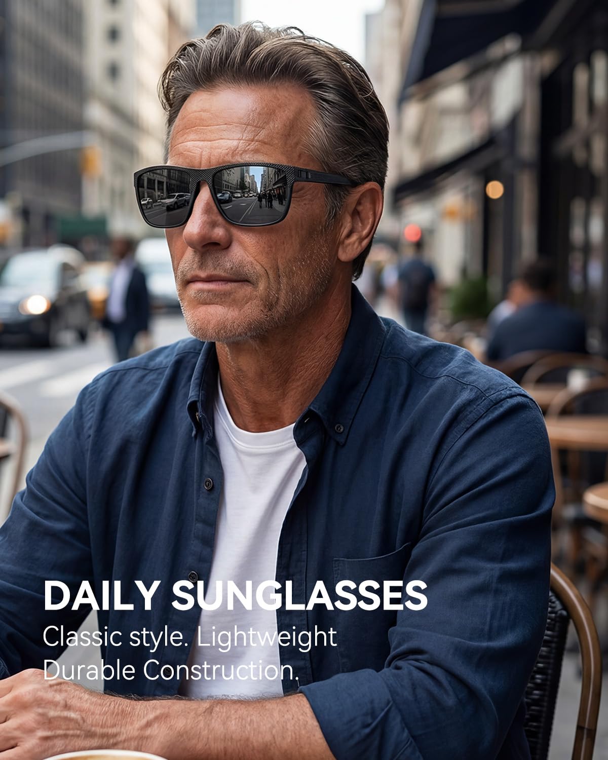 Qally Polarized Sunglasses for Men, Black/Dark Green/Tawny