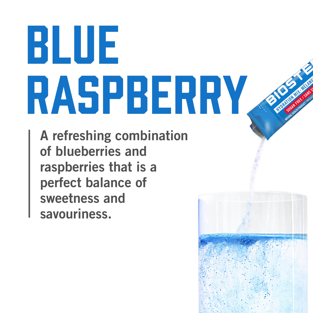 BioSteel Electrolyte Hydration Mix, Blue Raspberry, 12 Sticks