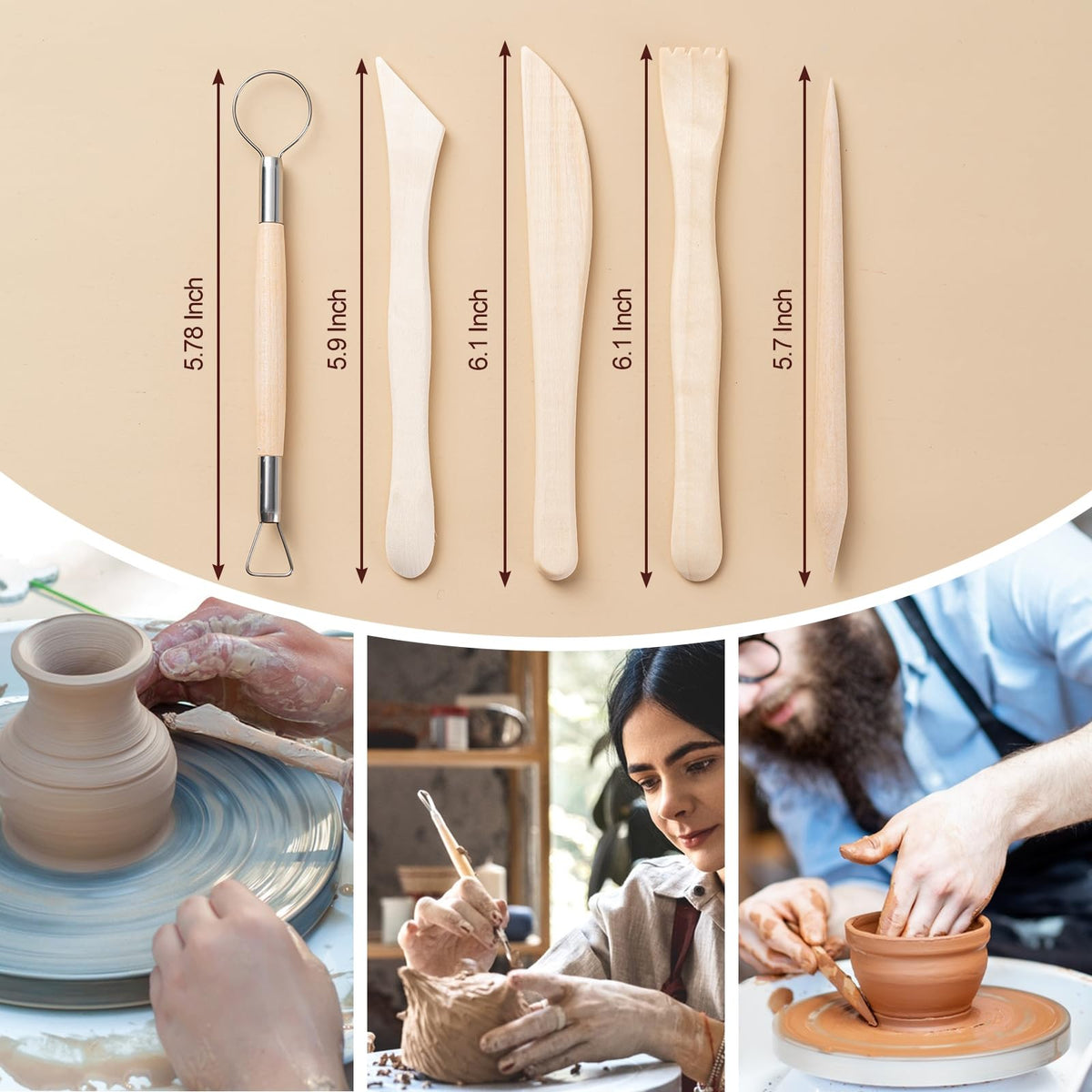 Amrules Clay Tools Kit, 27 Pieces