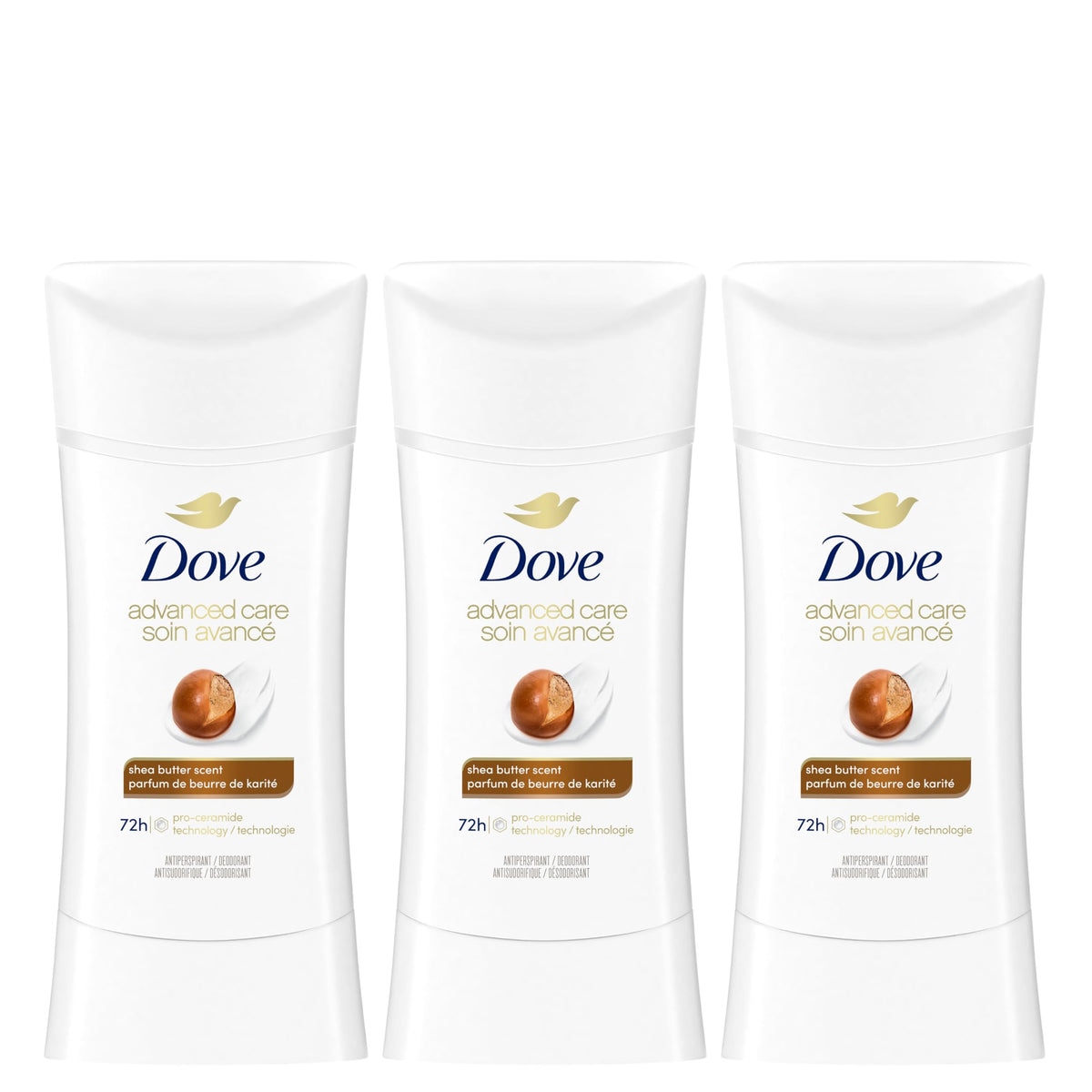 Dove Advanced Care Women's Antiperspirant Stick, 74 g, 3 Pack