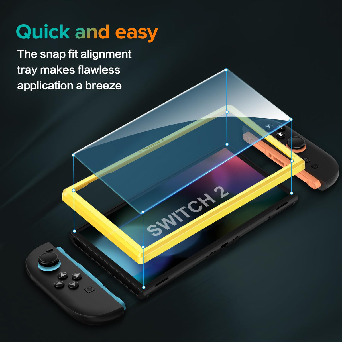 ivoler Tempered Glass Screen Protector for Nintendo Switch 2, 4 Pack