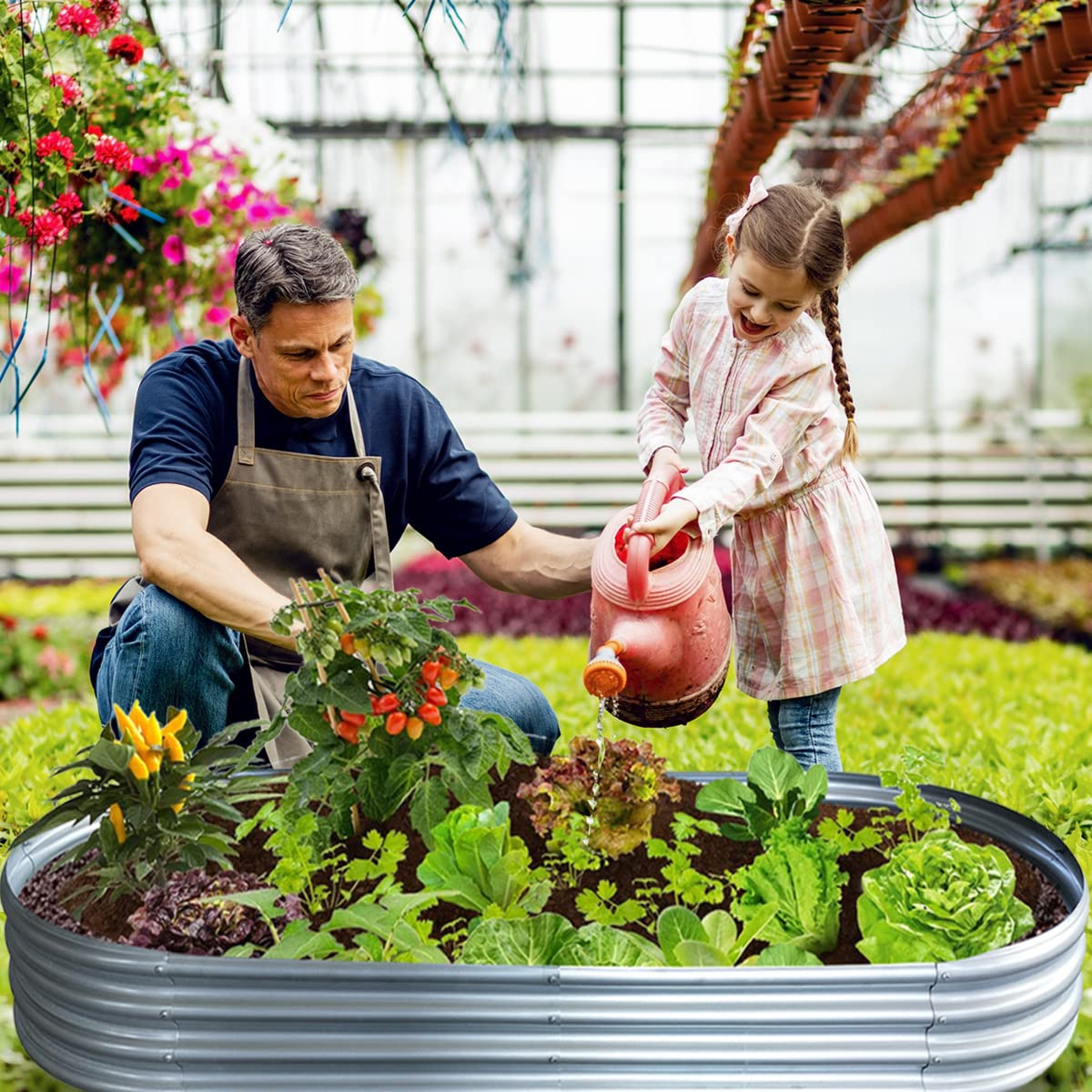 Coattoa Galvanized Raised Garden Bed, 6 x 3 x 1 ft, 2 Pcs