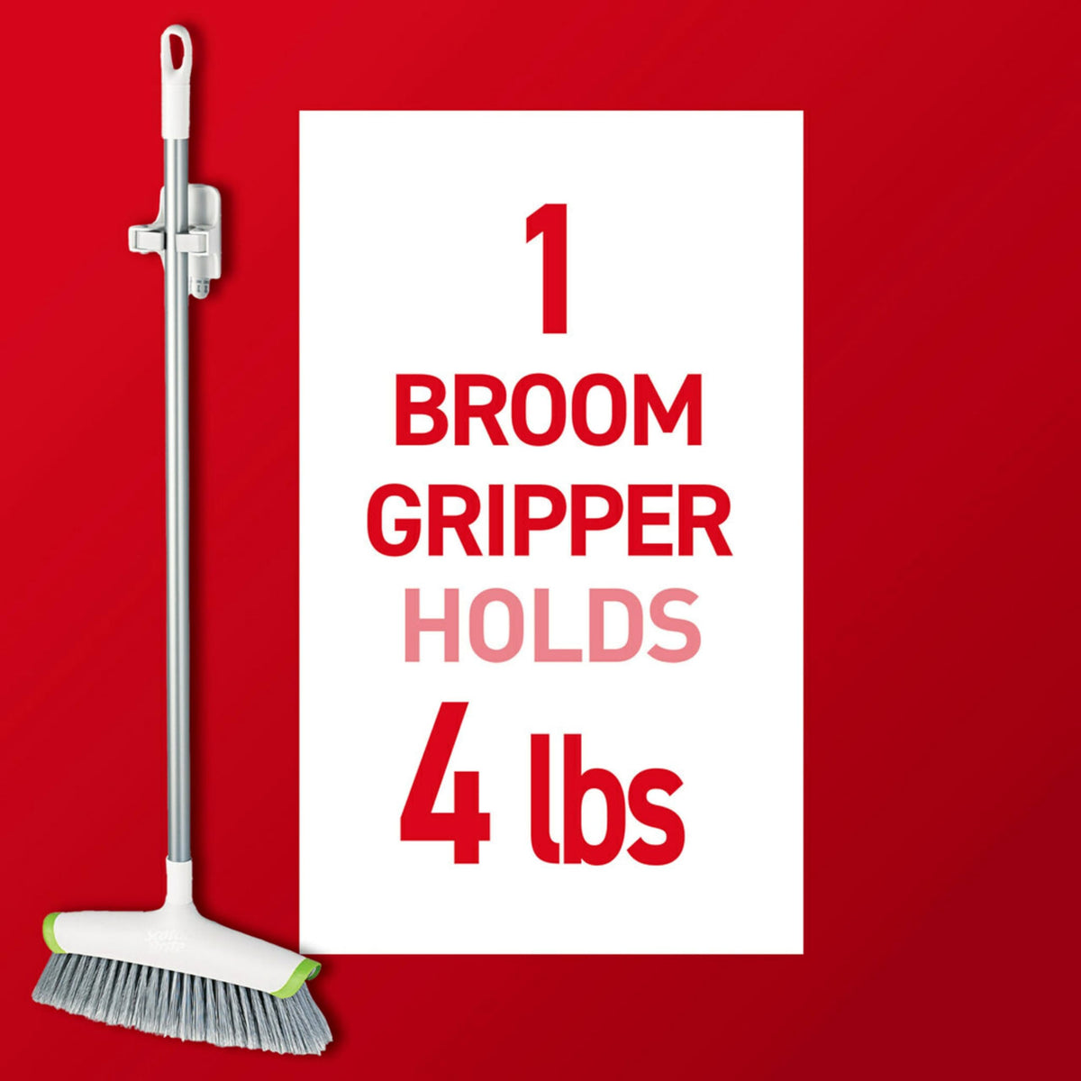Command Broom and Mop Grippers, 3 Hangers and 6 Strips, Up to 4 lb