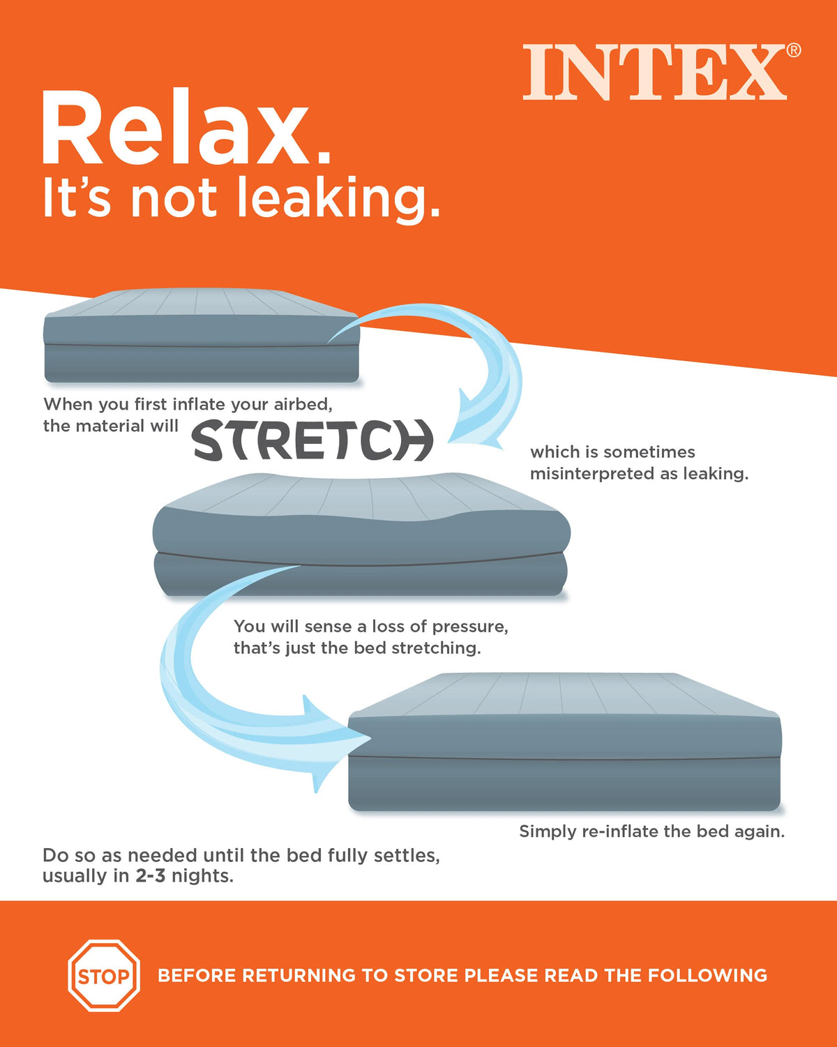 Intex 64107E Dura-Beam Standard Prestige Air Mattress, Twin, No Pump