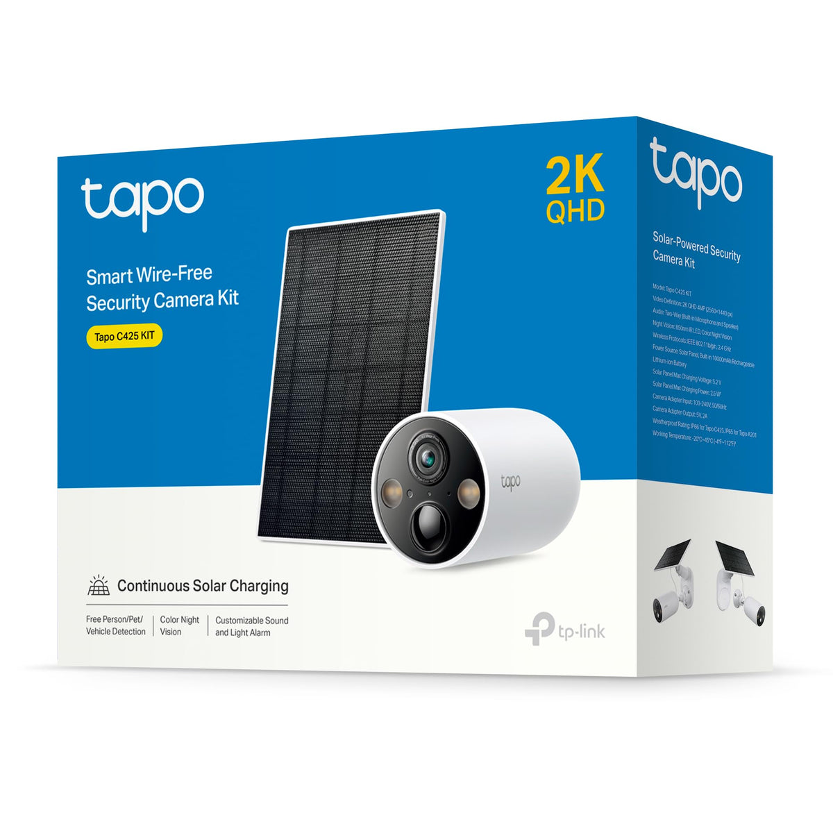 TP-Link Tapo SolarCam 2K Outdoor Battery Camera with Solar Panel