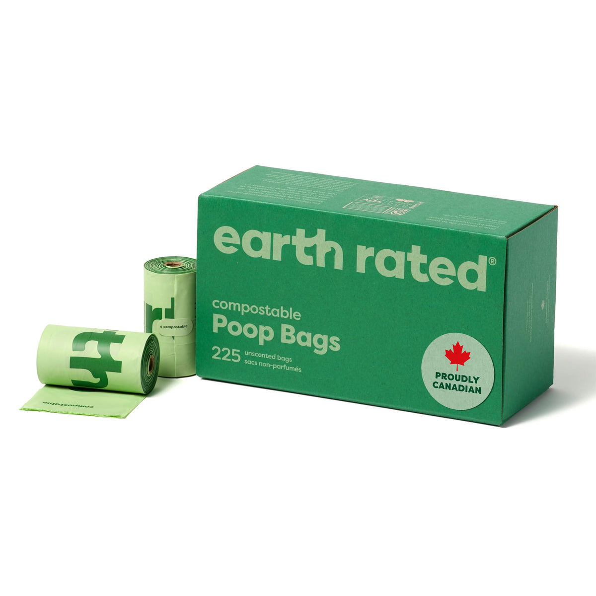 Earth Rated Compostable Dog Poop Bags, Unscented, 225 Count