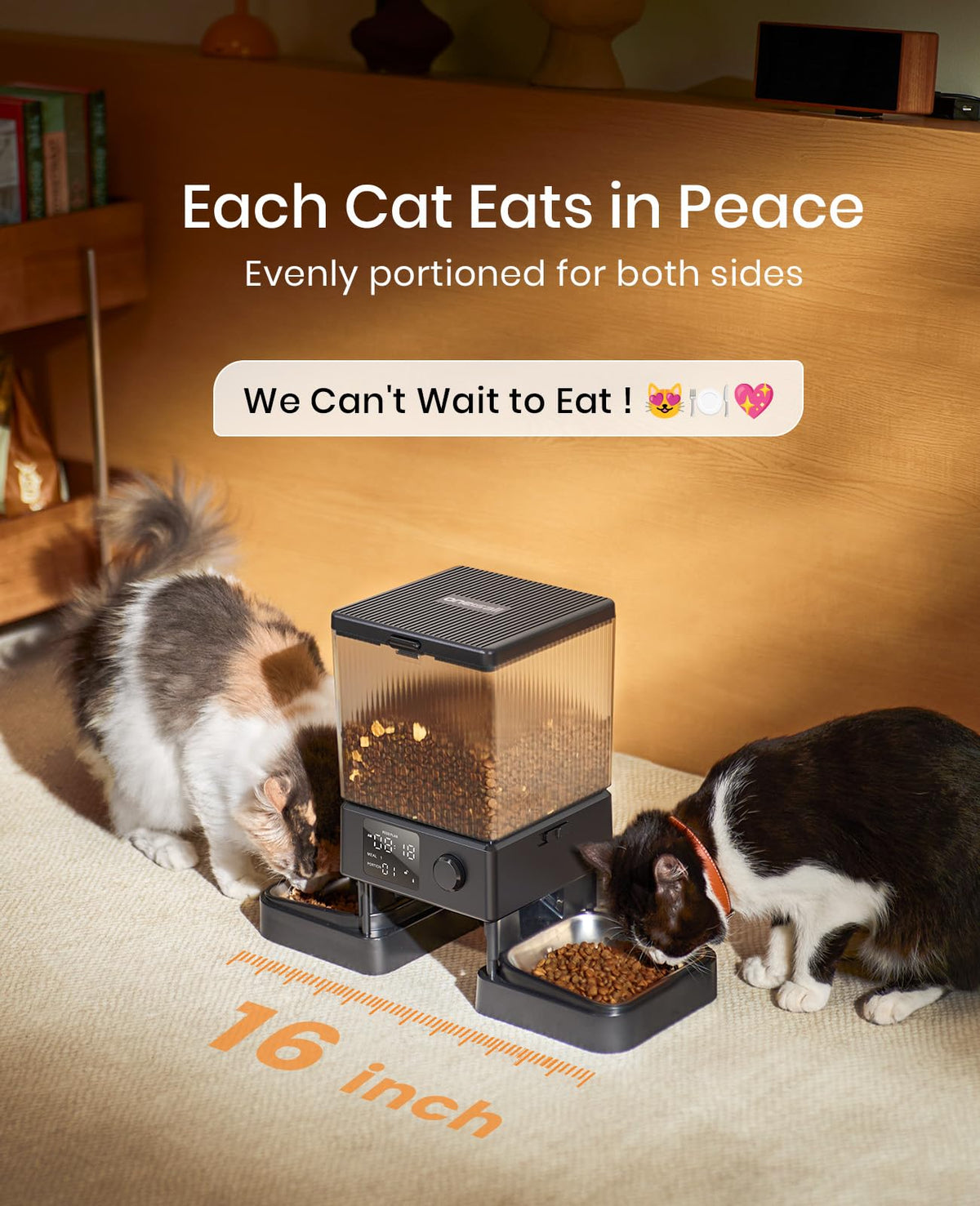 oneisall Automatic Cat Feeder for 2 Cats, 5 L