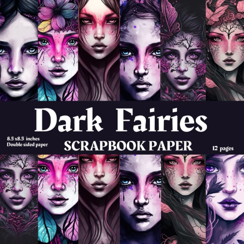 Dark Fairies Scrapbook Paper For Halloween Celebration