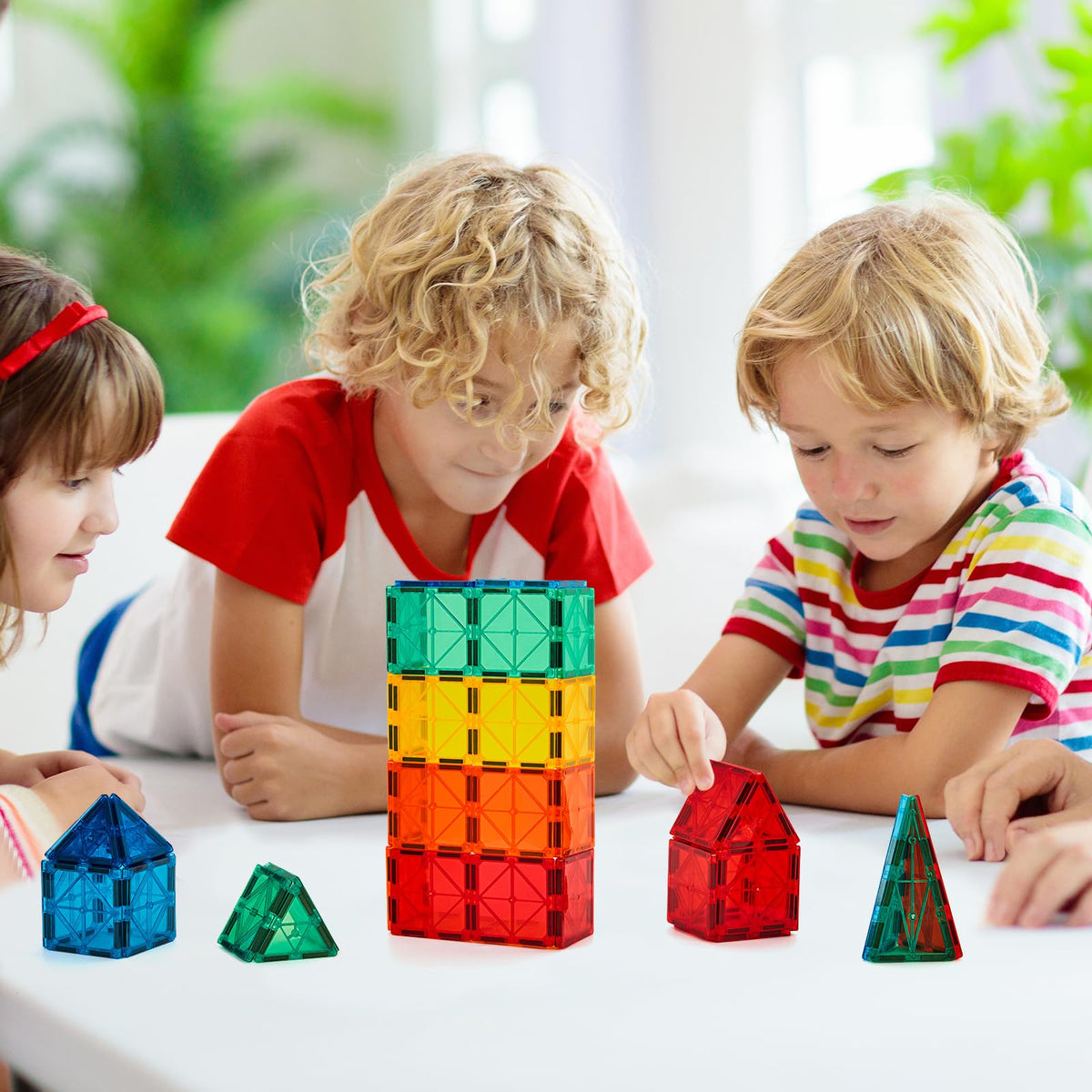 FNJO Magnetic Tiles Building Set, 110 Pieces