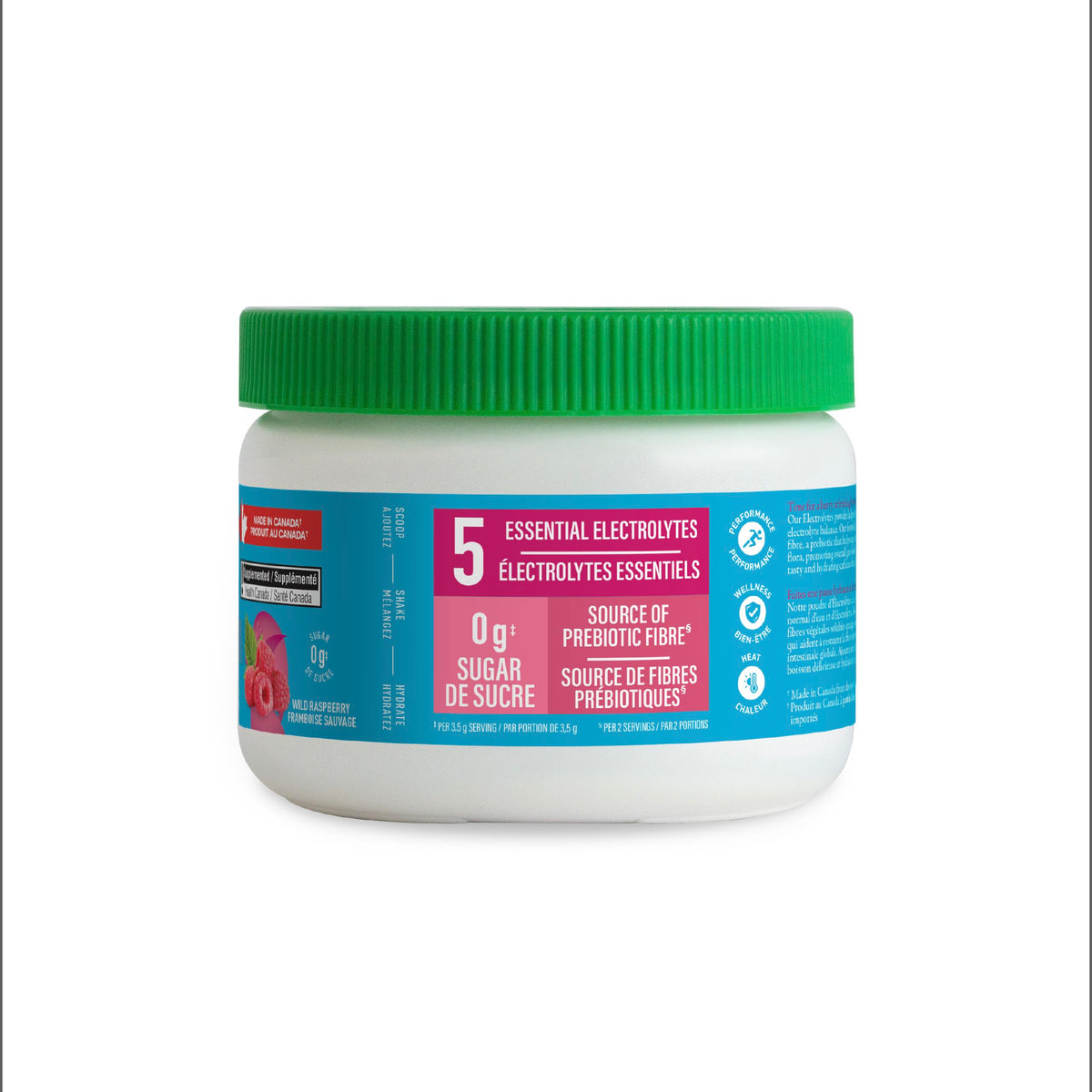 Organika Electrolytes Powder, Wild Raspberry, 210 g