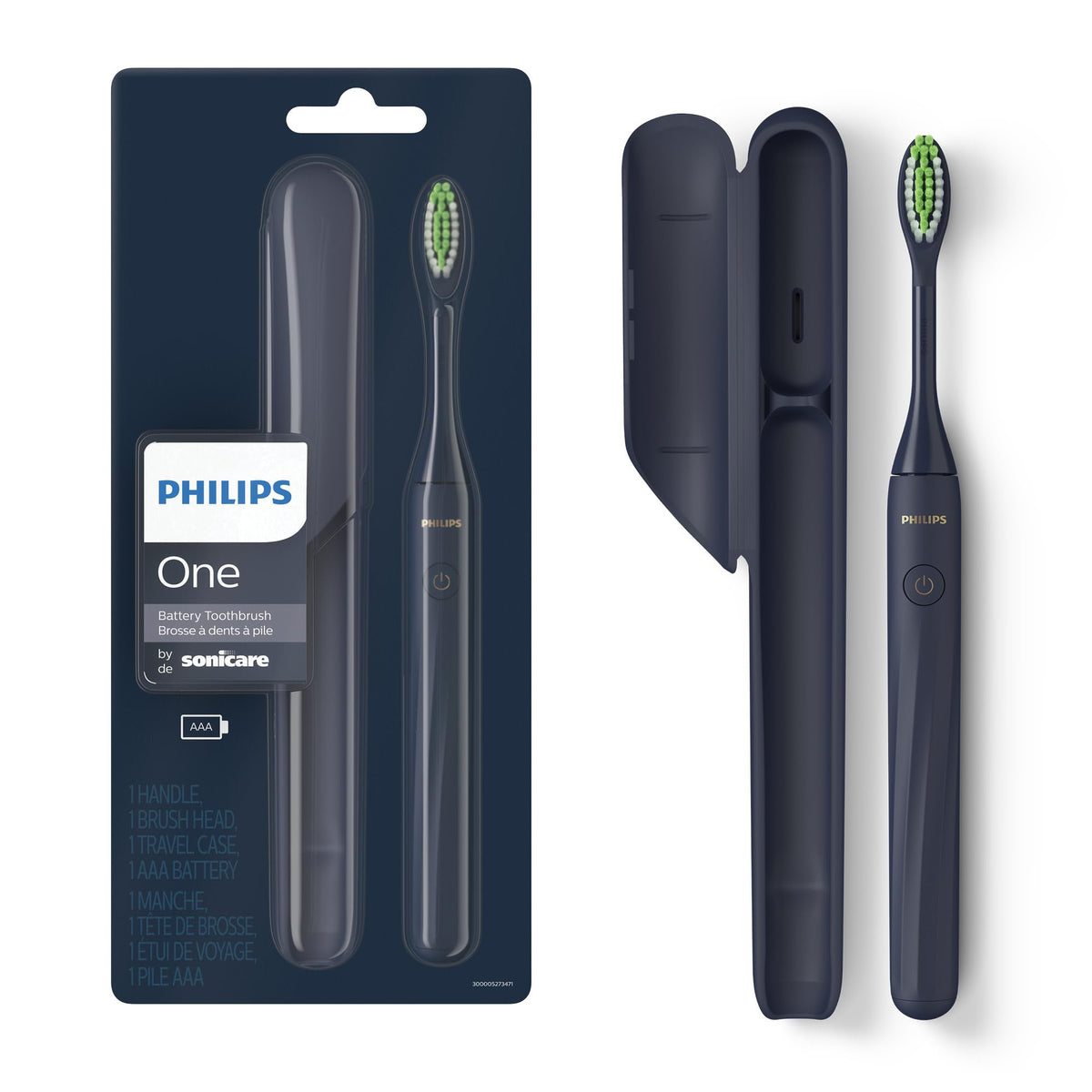 Philips One by Sonicare Battery Toothbrush, Midnight, HY1100/04
