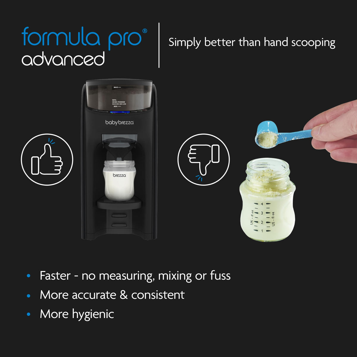 Baby Brezza Formula Pro Advanced Formula Dispenser Machine, Black