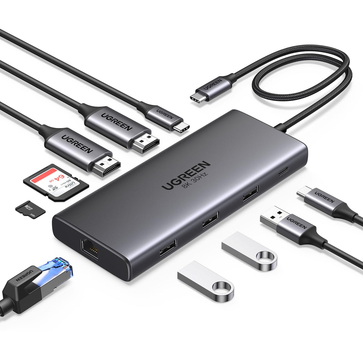 UGREEN Revodok Pro 210 10-in-1 Docking Station, Dual Monitor