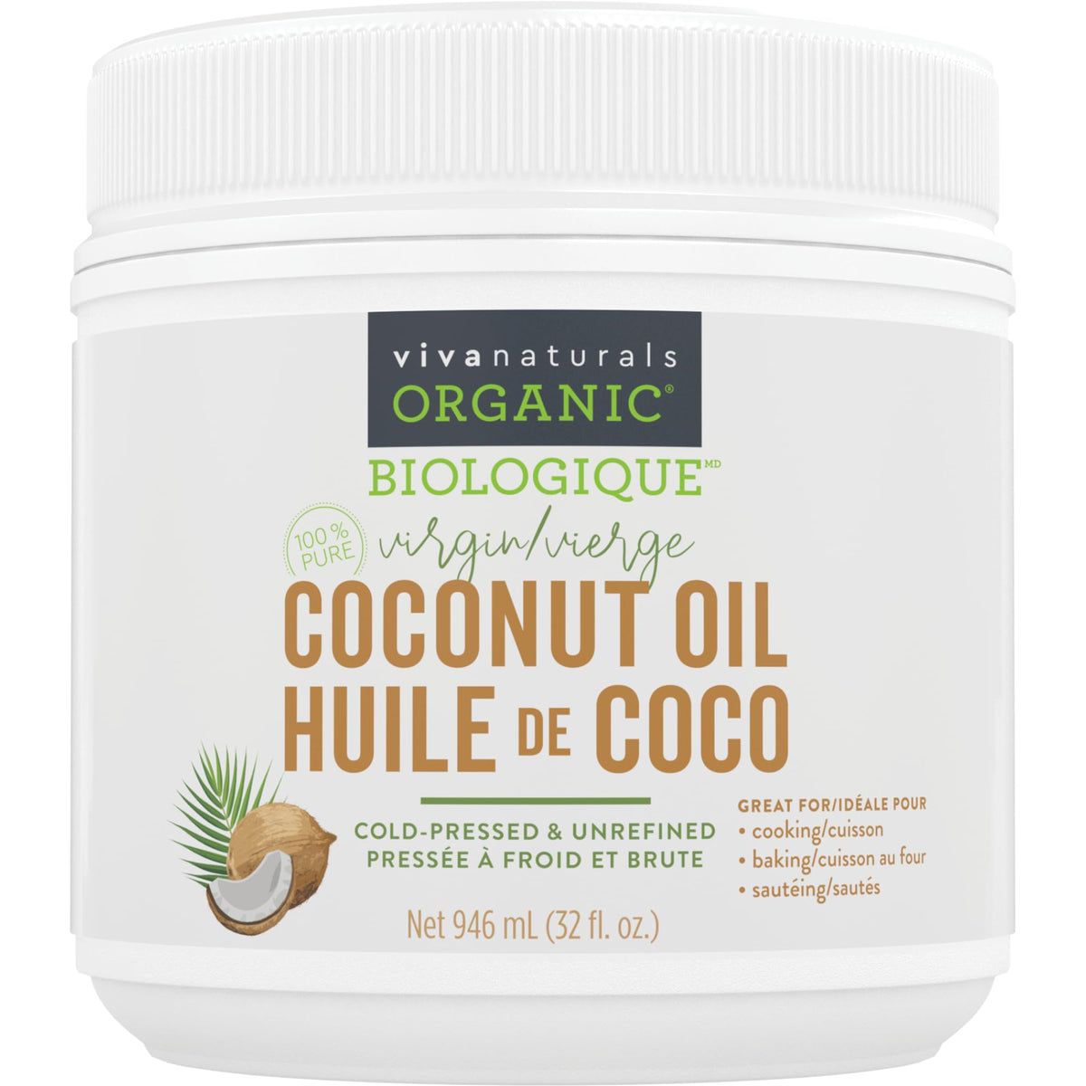 Viva Naturals Organic Virgin Coconut Oil, 946 ml