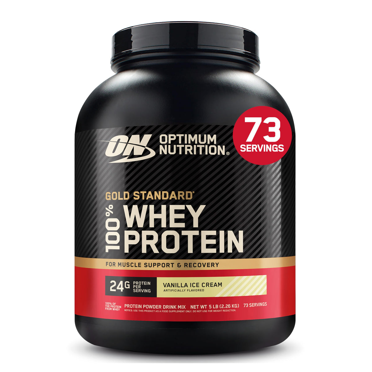 Optimum Nutrition Gold Standard Whey, Vanilla Ice Cream, 2.27 kg