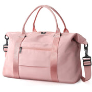 EASYFUN Waterproof Travel Duffle Bag with Trolley Sleeve, Pink